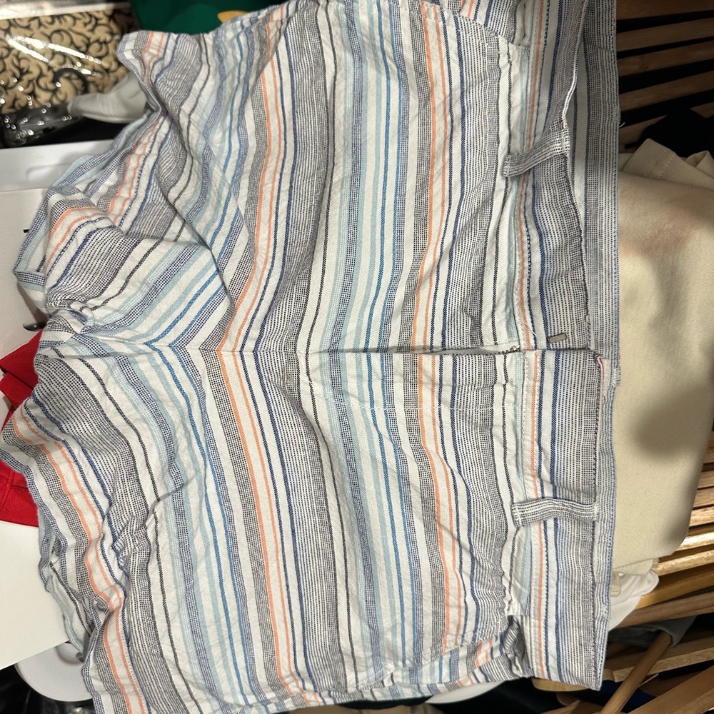 GAP White Shorts with Blue and Orange Stripes